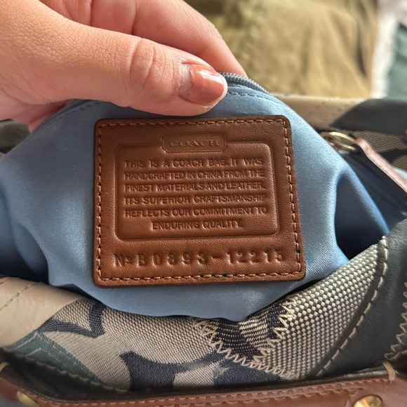 Vintage Y2K Coach Carly Blue Denim Patchwork Shoulder Bag 12215 - Picture 13 of 14